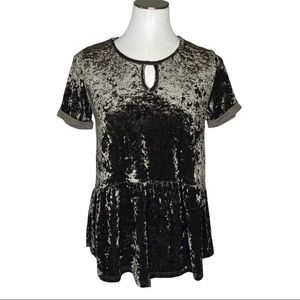 Altar’d State Crushed Velvet Peplum Top